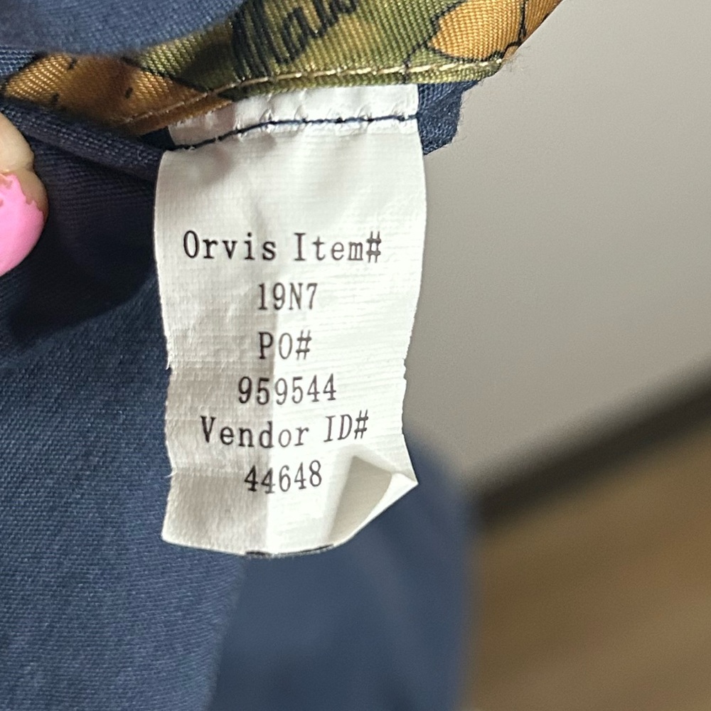 Orvis Navy Cotton Jacket with Map Print Lining Full zip Size:M Women - Picture 4 of 7